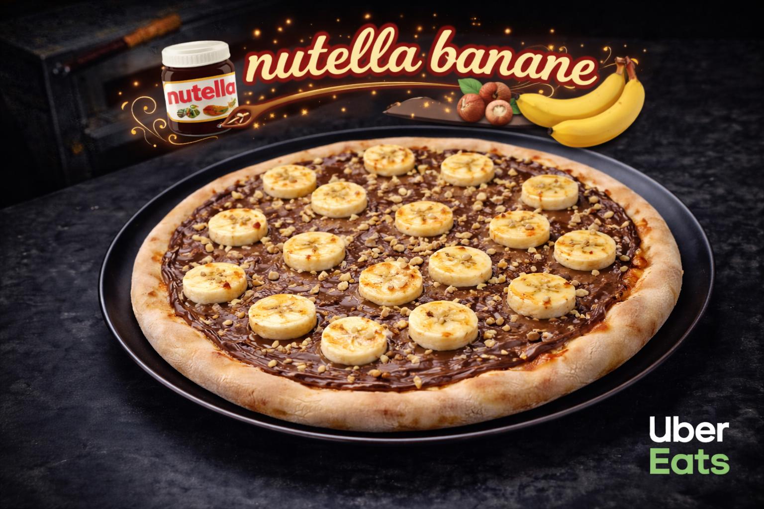 Pizza au nutella et à la banane